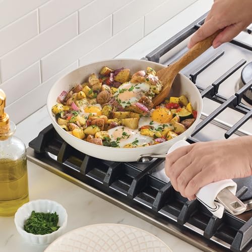 Hard Anodized Ceramic Nonstick Cookware Frying Pan (Porcelain White / 10 Inch)