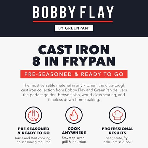 x Bobby Flay 8" Pre (8" Cast Iron Skillet / Black)