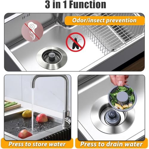 Kitchen Sink Drain Strainer (Brushed Nickel)