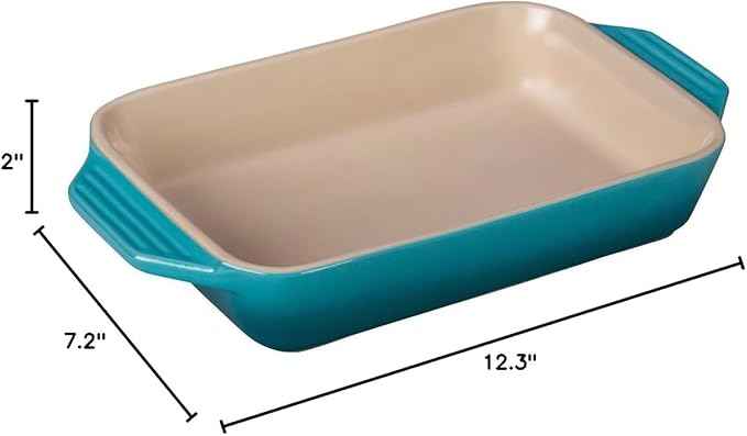 Le Creuset Stoneware Rectangular Dish, 1.8 qt. (10.5" x 7"), Caribbean