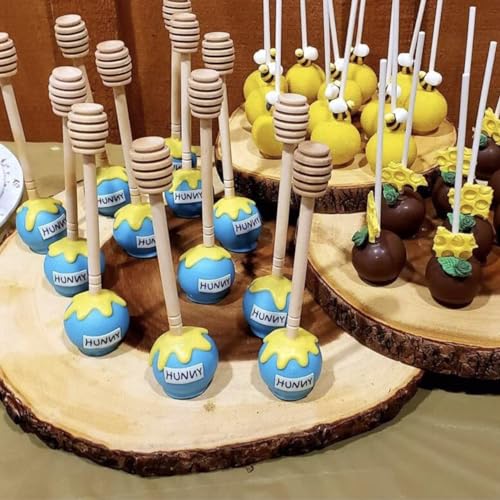 Wooden Honey Dipper Stick Collecting Dispensing Drizzling Jam Portable Wedding Party (15cm)