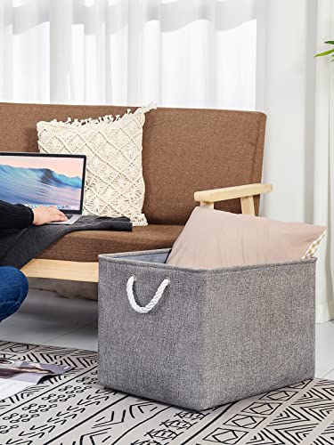 Storage Baskets for Organizing (Grey / 3PCS/Extra Jumbo - 20.5Lx15.7Wx13.8H)