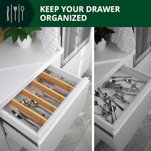 Bamboo Drawer Dividers Organizers (Large (up to 22") / Natural)