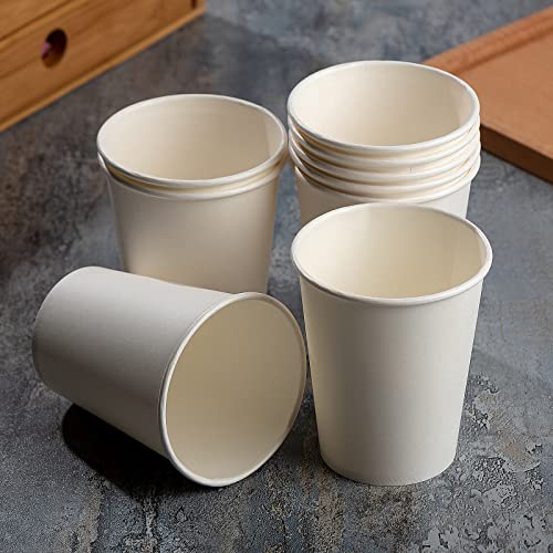 8 oz 300 Pack White Disposable Paper Coffee Cups (White / 8 oz)