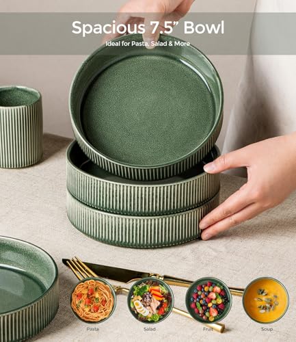 7.5 Inch Pasta Bowls Set of 6 (Set of 6 / Dark Green)