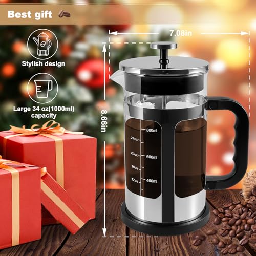 French Press Coffee Maker (silver)