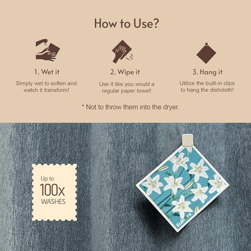 Swedish Dishcloths for Kitchen (Sunflower)