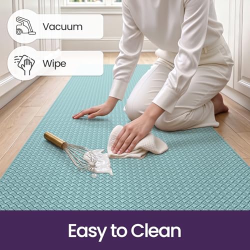 Kitchen Floor Mats Cushioned Anti Fatigue (2-turquoise / 86"l X 23"w X 0.4"th)
