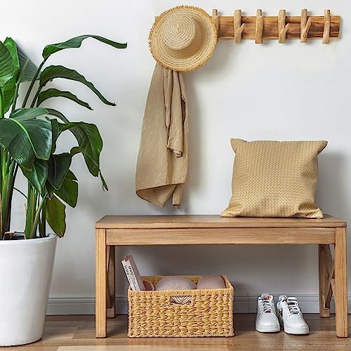 Extra Large Wicker Baskets with Handles (Natural / 16½"L x 13"W x 7½"H)