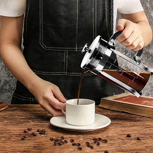 French Press Coffee Maker 304 Stainless Steel Coffee Press (Silvery / 21 oz)