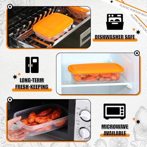 18 Pcs 33 oz Plastic Food Storage Containers with Lids (Orange)