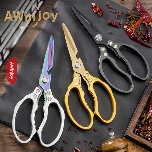 Heavy Duty Sharp Kitchen Scissors (All Black)