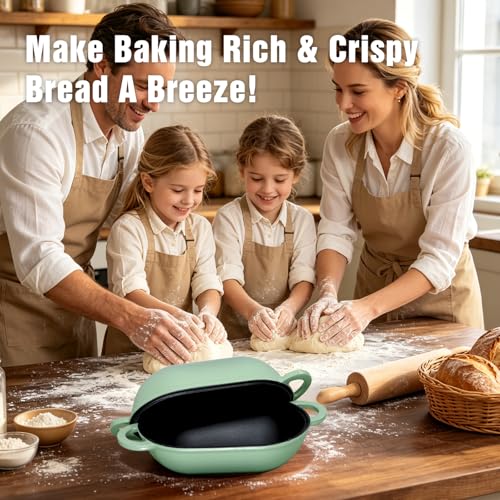 5 QT Enameled Cast Iron Sourdough Bread Oven (Fig Green / 5 QT)