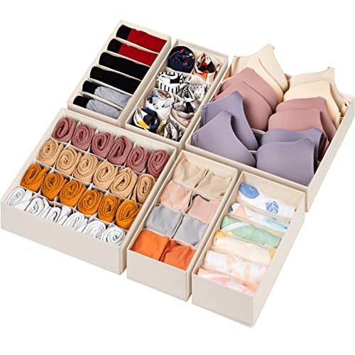 6 Pack Sock Underwear Drawer Organizer Dividers (6 Count)