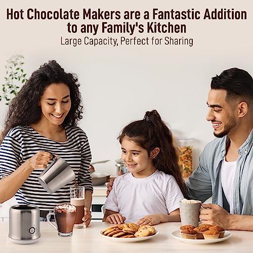 Zulay Electric Hot Chocolate Maker Machine (Cloud Silver / Frother Steamer)