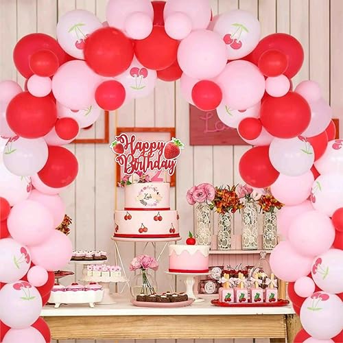 Real Strawberry Happy Birthday Cake Topper
