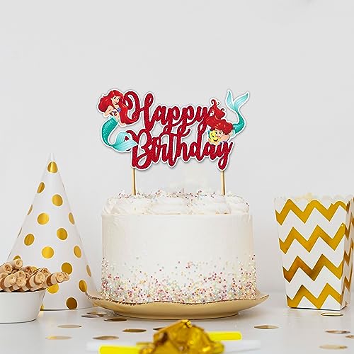 The Litle Mermaid Happy Birthday Cake Topper