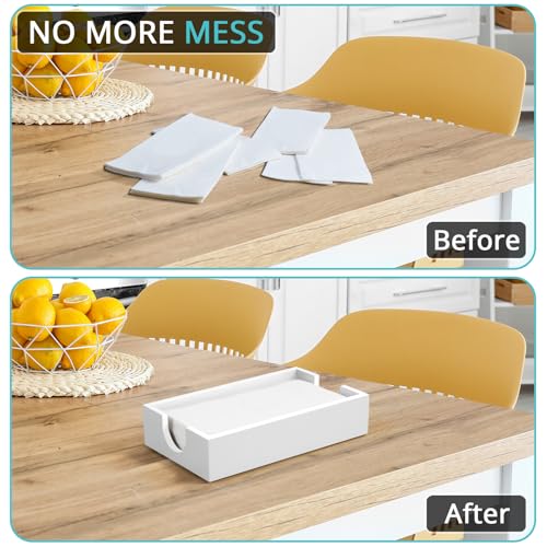 Napkin Holder for Bathroom (White)