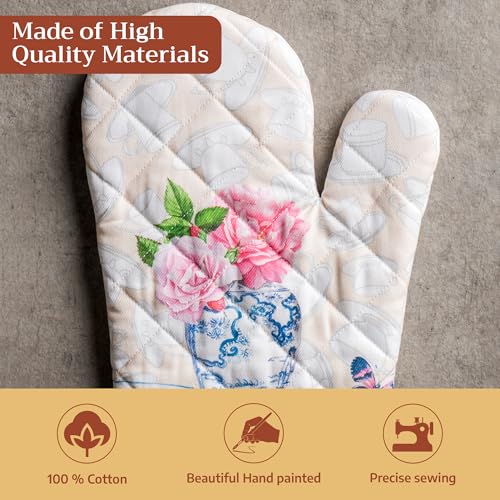 Maison d'Hermine Oven Gloves 100% Cotton Oven Mitt (017 - Canton / 7.5" x 13" (Oven Mitt))