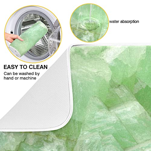 Super Absorbent Dish Drying Mat (Green Jade Stone Marble / 18" x 18")