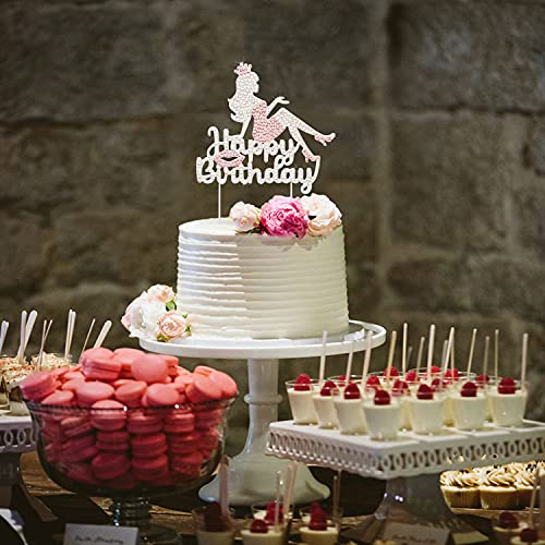 Happy Birthday Crown Queen Lady Rhinestone Cake Topper