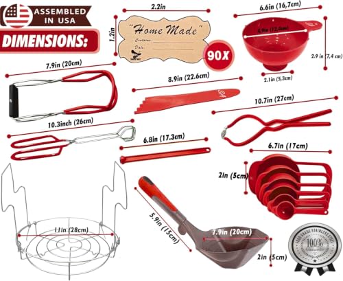 Complete Canning Supplies Starter Kit (Red)