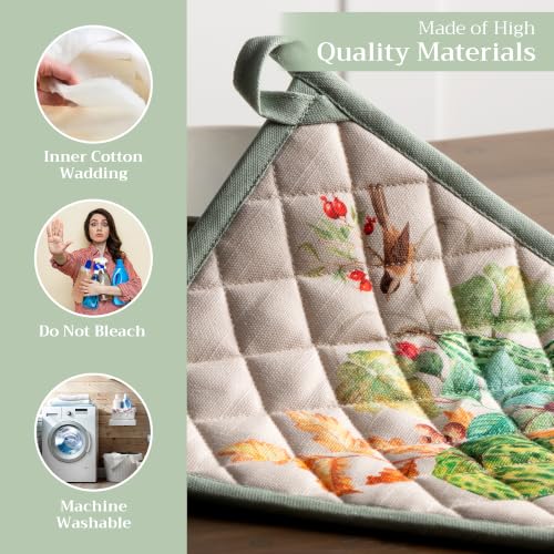 Pot Holders 100% Cotton Potholders (085 - Lumina / 8" x 8" (Pot Holder Pack of 2))