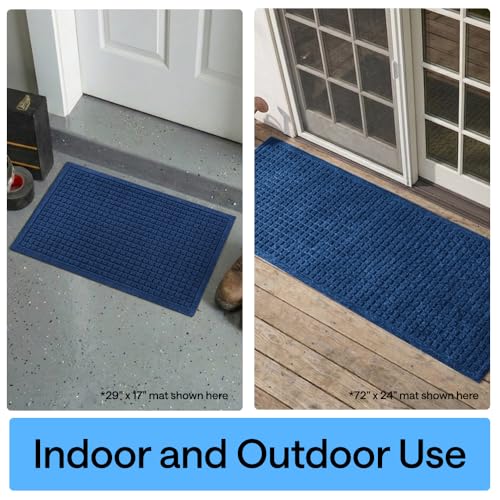 HydroABSORB Door Mat for Indoor Outdoor Use (Blue / 35" X 23")