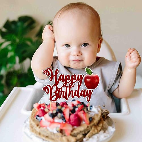 Apple Happy Birthday Cake Topper