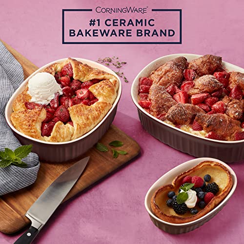 Ceramic Bakeware Set with Lids (French Cabernet / 6 PIECE)