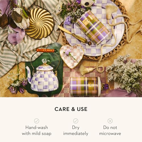 Enamel Serving Platter (Violet Check)