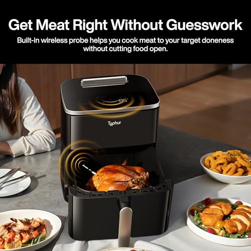 Sync 8QT AI Smart Air Fryer with Built (Black+Sliver / sync air fryer)