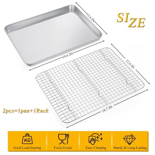 19.6 Inch Cookie Baking Sheet Pan with Wire Rack (19.6 Inch)