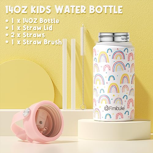 Kids Bento Lunch Box with Toddler Insulated Water Bottle Lunch Bag (A10. Rainbow)