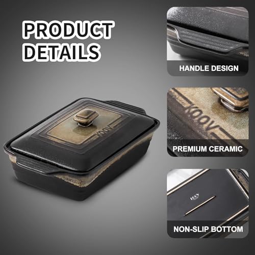 Ceramic Casserole Dish with Lid (Rough Black)