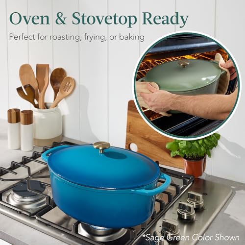 Oval 7.5 Quart Enamel Cast (Blue / 7.5qt Oval)