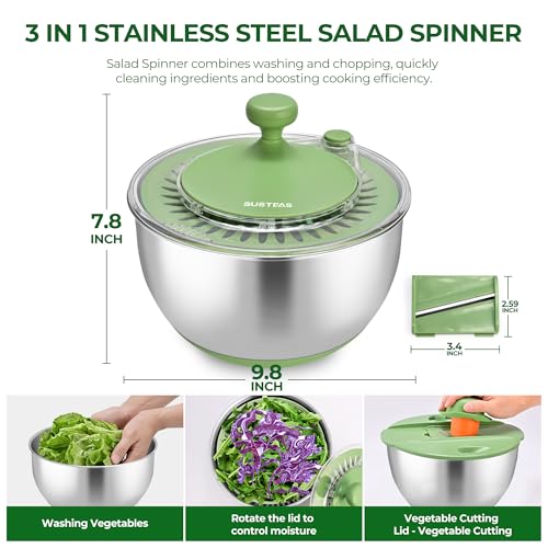 Stainless Steel Salad Spinner (Stainless Steel / 4.25Qt)