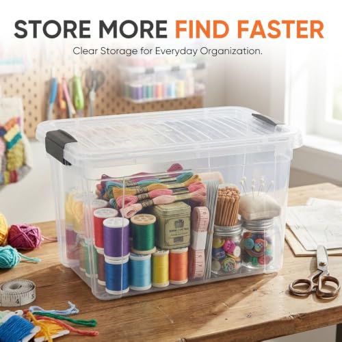 8.7 Quart Clear Plastic Storage Boxes with Lids (8.7 Quarts)