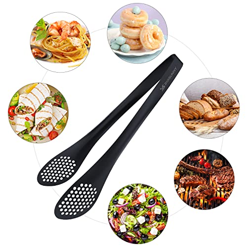 Stainless Steel Buffet Tongs (Black - 11" Serving Tongs)
