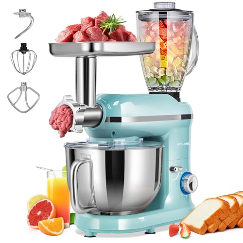 3-in-1 Stand Mixer, 6-Quart Tilt-Head Mixer, 10 Speeds, Blue (3-in-1 / Blue)