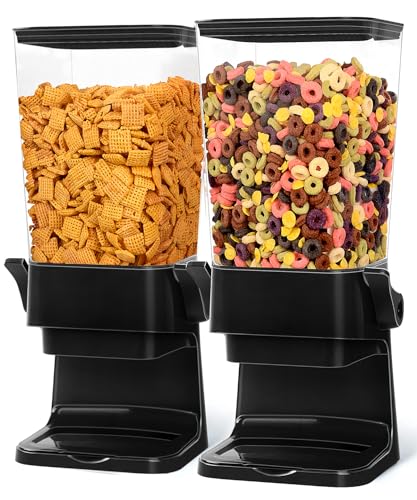 Cereal Dispenser Countertop 2pcs (Black & 2pcs)