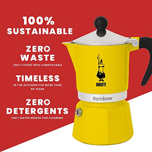 Rainbow Moka Pot in Yellow (3 Cups / Yellow)