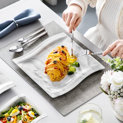 Plates and Bowls Set (12 Piece(Service for 4) / Marble Grey)