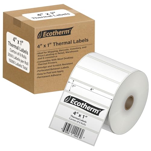 4" x 1" Thermal Labels (15000 Count)