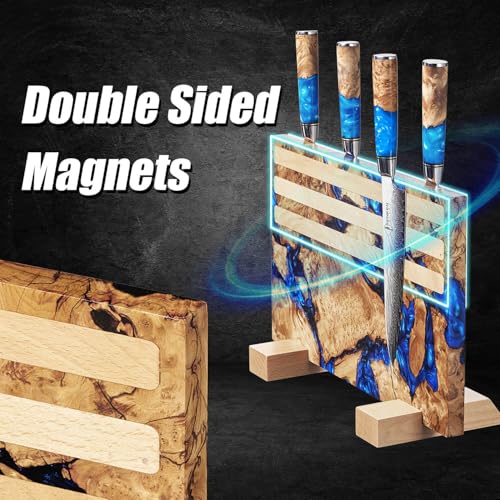 SENKEN "Dark Tsunami" Extra Large Magnetic Knife Block ("Dark Tsunami" Blue Resin Blend)