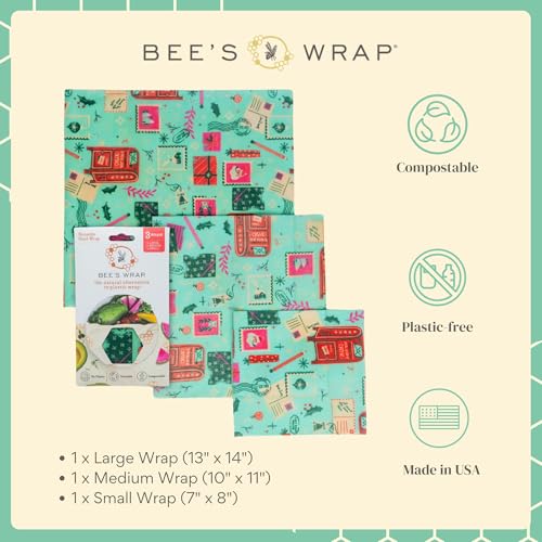 Beeswax Food Wraps (Seasons Greetings / Small, Medium, Large)