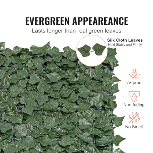 Artificial Ivy Privacy Fence Screen (Ivy with Green Mesh Backing / 59 x 158 inch)