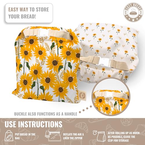 Reusable Bread Bag Set for Home Bakers (Sunflower)