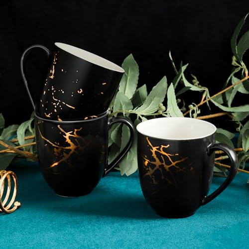 Gold Splash Dinnerware Set (16 Piece - Service for 4 / Black & Gold)