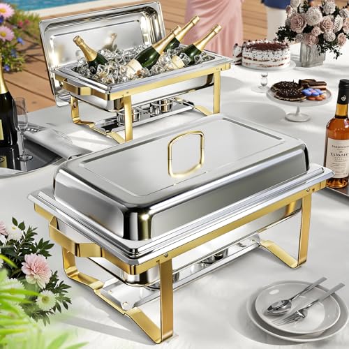 Chafing Dishes for Buffet 4 Pack (2 / Golden)
